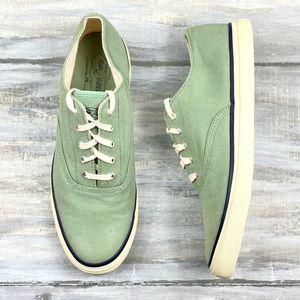 Vintage Sperry Top Sider Canvas Deck Sneakers Low Top Lace Up Boat Tennis Shoe